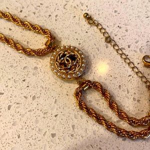 Authentic Chanel Button repurposed to bracelet